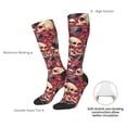 thumbnail image 3 of Daiia Sports Socks Skull record Guitar music Printed Novelty Crew Socks for Men Women Knee High Socks Cotton Socks Soft & Breathable Support Unisex Socks, 3 of 9