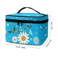thumbnail image 6 of HELLHERO Cosmetic Bags Cosmetic Bag Organizer Lightweitht Double Zipper Hand-Held Daisies Hummingbirds, 6 of 6