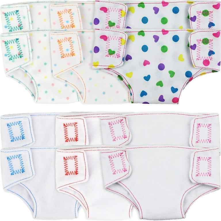 12Pcs Baby Doll Diapers Doll Underwear Girls Pretend Play Toys