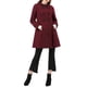 thumbnail image 3 of Abrigo de mujer INSPIRE CHIC de doble botonadura, longitud midi, cuello alto, manga larga, color burdeos, 3 of 8