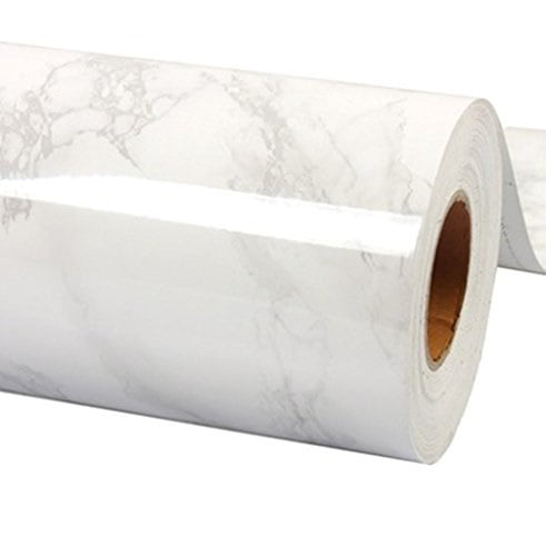 Bestevers White Grey Marble Contact Paper Gloss Vinyl Wrap Film