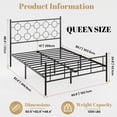thumbnail image 5 of Queen Size Metal Platform Bed Frame with 12" Storage Space, Victorian Style Iron Headboard/Footboard, Sturdy Slat Support, No Springs Required, Easy to Assemble (Mattress Not Included)(Black), 5 of 10