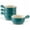 Teal Ombre, variant on Kook French Onion Soup Crocks, Stackable Ceramic Bowls with Handles, Oven, Microwave and Dishwasher Safe, for Cereal, Soups, Casseroles, with Handle, Stoneware, 24 oz, Set of 4, Crimson Ombre