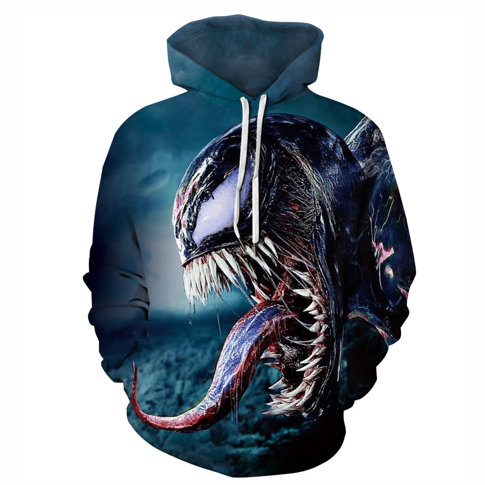 2018 Venom SpiderMan Hoodie Pullover Sweatshirt Coat 3D Print Superhero Costume