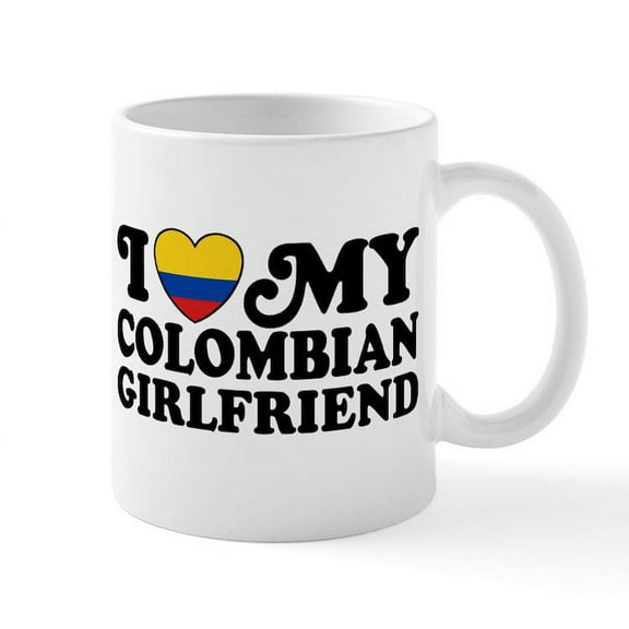 CafePress - I Love My Colombian Girlfriend Mug - 11 oz Ceramic Mug - Novelty Coffee Tea Cup