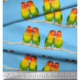 thumbnail image 2 of Soimoi Modal Satin Fabric Branch & Colorful Parrot Bird Fabric Prints by Yard 42 Inch Wide, 2 of 3