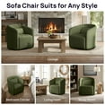 thumbnail image 4 of CHIC HOUSE Swivel Accent Chair for Living Room with Hidden Storage, Upholstered in Teddy Velvet, Small Barrel Chair for Bedroom with Plump Pillow, Comfy Round Armchair Reading Cushion Chair, Green, 4 of 10