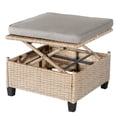 thumbnail image 4 of 4-Piece UV-Proof Resin Wicker Patio Sofa Set with Retractable Canopy, Cushions and Lifting Table,Brown (Brown), 4 of 10