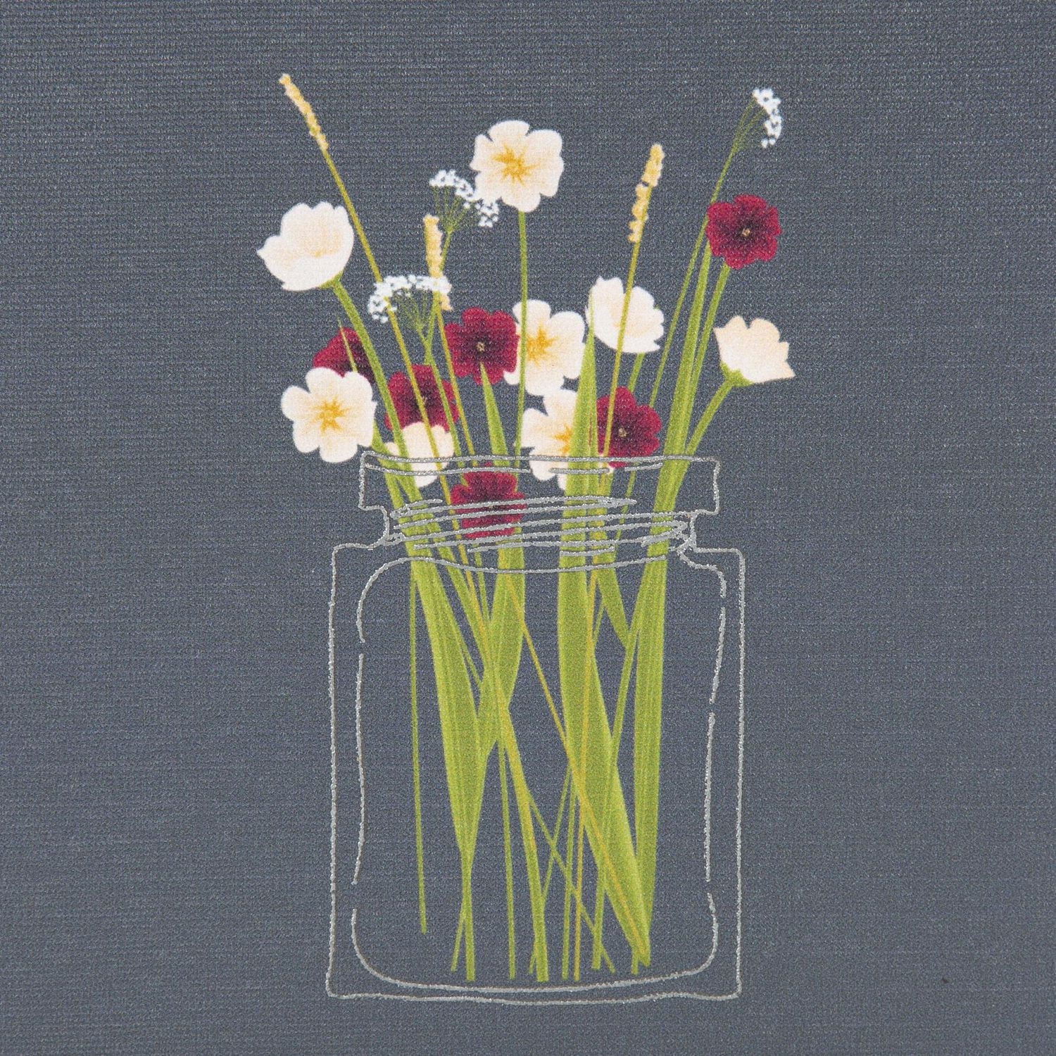 Vase of Flowers Embellished Canvas, 6in W x 6in H