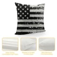 thumbnail image 4 of Chilfamy United States Throw Pillow Cushion Cover, Grunge Aged Black and White American Flag Independence Fourth of July Design, Decorative Square Accent Pillow Case, Black and White, 4 of 5