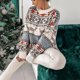 thumbnail image 1 of Jersey holgado de Navidad para mujer, suéter de alce, Tops informales de manga larga, jersey cálido, 1 of 4
