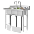thumbnail image 6 of DEXTRUS Silver Stainless Steel One Size 3 Compartment Bowl Sink, 6 of 10
