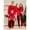 Red, variant on SILVERCELL Cartoon Print Christmas Family Pajamas Outfit Long Sleeved Crew Neck Top and Slim-Leg Long Pants Set