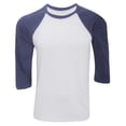 thumbnail image 1 of Canvas - Camiseta con manga 3/4 para hombre - Modelo baseball/Béisbol (Blanco/Vaquero), 1 of 2
