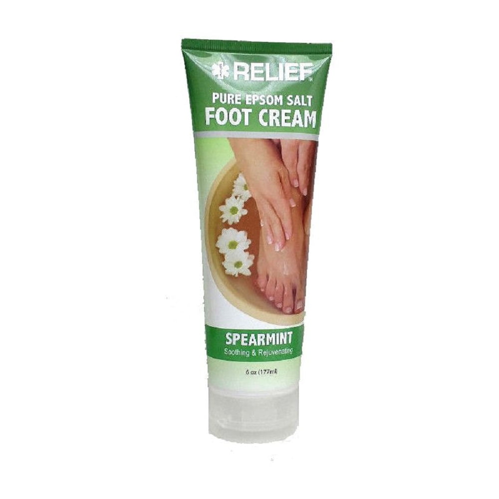 Pure Epsom Salt Foot Cream Spearmint 6 oz Soothing Rejuvenating