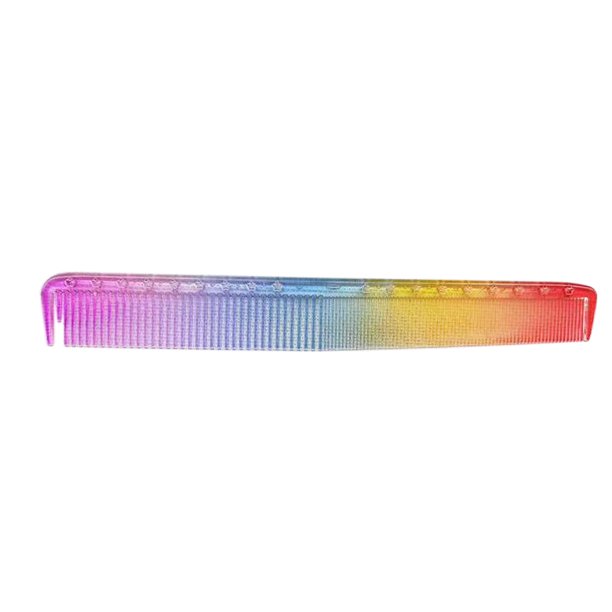 Peine arcoíris para estilismo CH-05#, disponible en múltiples modelos y tamaños, ideal para salones de belleza. Fabricado en ABS resistente y antiestático, perfecto para cortes y peinados precisos.