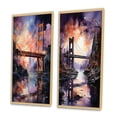 thumbnail image 3 of Designart "Luminous Crossing Coral Bridge III" Bridges Framed Wall Art Set Of 2 - Coral Architecture Frame Gallery Set For Office Decor, 3 of 6