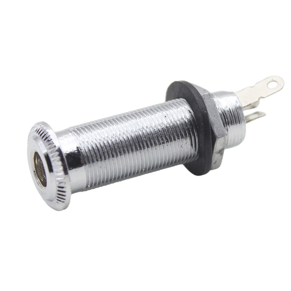 Long Threaded Electric Guitar Input Jack Metal Cylinder Barrel Jack for