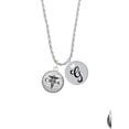 thumbnail image 2 of Delight Jewelry Silvertone Domed Black CRNA Silvertone Script Initial Disc - G - Charm Necklace, 20"+3", 2 of 4