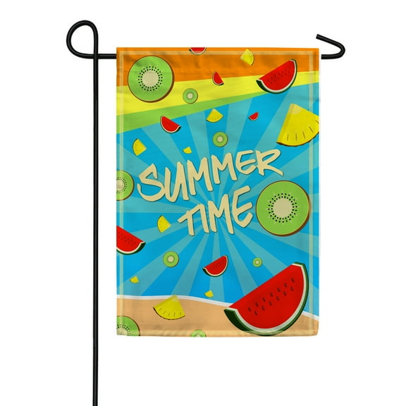 America Forever Summertime Fruit Garden Flag 12.5 x 18 inches Refreshig Cool Summer Fruit Kiwi Watermelon Pineapple Double Sided Seasonal Yard Outdoor Decorative Fun Time Garden Flag