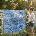 thumbnail image 6 of ReaLife Machine Washable Indoor Outdoor - Mat Rug Foldable Printed Thin Lightweight Cushioned Fade Resistant Patio Deck Dock Porch Pool Balcony Camping - Emery- Blue 6' x 9', 6 of 8