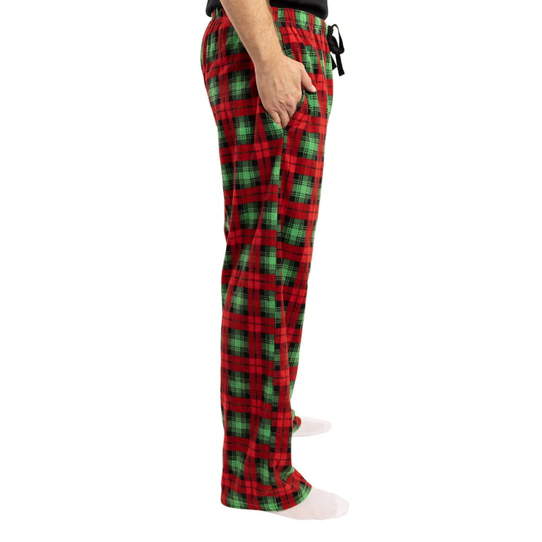 followme Microfleece Men's Buffalo Plaid Pajama Pants with Pockets (Multi  Xmas Plaid, Large) 