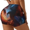 thumbnail image 2 of Fotbe Red And Blue Fire Cloud Dragon Seamless Shorts, Womens Workout Shorts High Waist Stretch Booty Short for Gym/Yoga/Running/Biking-Small, 2 of 9