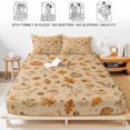 thumbnail image 5 of Twin XL Size Fitted Sheet Set - Thanksgiving 2 Piece Bedding Sets 16" Deep Pocket Fitted Sheet with 1 Pillowcases, Fall Pumpkin Harvest Maple Leaves Boho Beige Brushed Microfiber Hotel Bed Sheets, 5 of 9