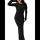 thumbnail image 3 of Vestido de Crochet para Mujer, de Larga, de y Espalda Abierta, Tejido de Punto Negro S, 3 of 8