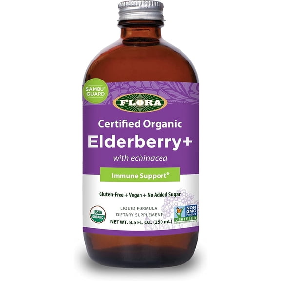 Flora Organic Elderberry plus Immune Support - 8.5 fl oz