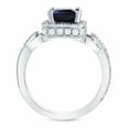 thumbnail image 5 of HeartsAndYou 5ct Natural Blue Sapphire Milgrain Halo Engagement Ring 14k SOLID White Gold, 5 of 9
