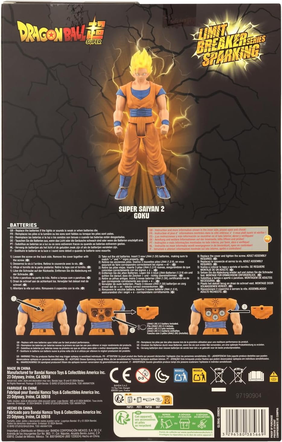 Limit Breaker Series Sparking - Dragon Ball - Super Saiyan 2 Goku, Light Up 12" Action Figure