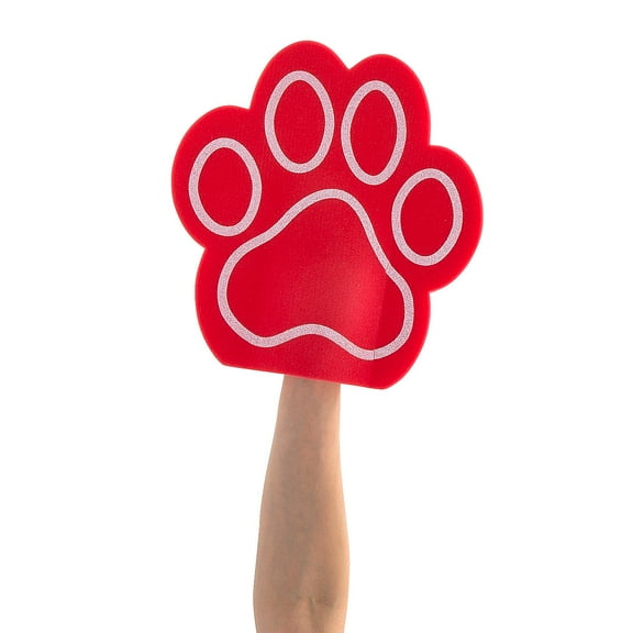 Fun Express Red Paw Print Team Spirit Foam Hands - 12 Pieces
