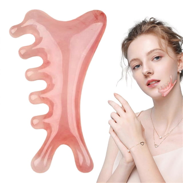 Scalp Massager Jade Comb for Head and Neck Relaxation, Facial Gua Sha and Fatigue Relief