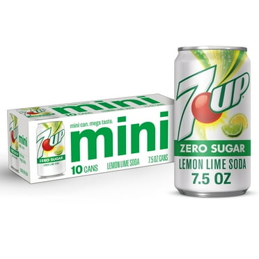 7UP Zero Sugar Lemon Lime Soda, 7.5 fl oz cans, 10 pack