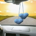 thumbnail image 4 of sunsanly Crocheted Heart Pendant Double Hearts Hanging Decoration Love Heart Pendant String for Car Mirror Curtains Bags Keychains, 4 of 8