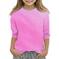 thumbnail image 2 of Drmagiyhm Hot Pink 3/4 Shirts for Girls Size 10-12 Cute Crewneck Shirts Floral Print T Shirts Casual Fall Winter Girl Tops, Tees & Blouses 7-8 Years, 2 of 3