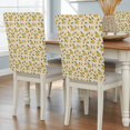 thumbnail image 2 of Summer Fruit Chair Covers Set of 6 Lemon Watercolor Flower Leaf Vintage Linen Chair Back Covers Stretch Removable Washable Slipcovers Protector for Dining Room Kitchen Party Decor, 2 of 9