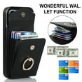 thumbnail image 2 of Nalacover Wallet Case for iPhone 15 Pro with Card Slots, Ring Holder for iPhone 15 Pro Stand Case, Luxury PU Leather RFID Blocking with Wrist Hand Strap Shockproof Protective Cover, Black, 2 of 9
