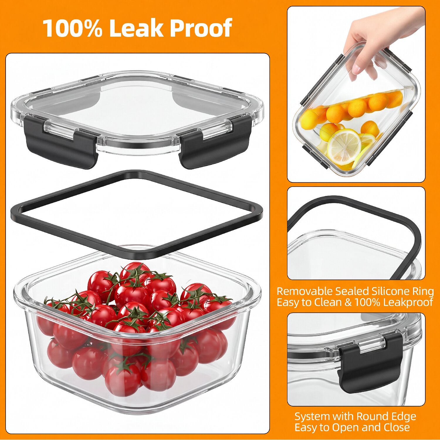 DARZU 36-Piece Glass Food Storage Containers with Lids photo 5