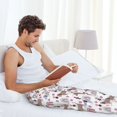 thumbnail image 4 of Uemuo Cute Dog Pattern Men's Wide Leg Palazzo Lounge Pants with Pockets Light Weight Loose Comfy Casual Pajama Pants-Medium, 4 of 9