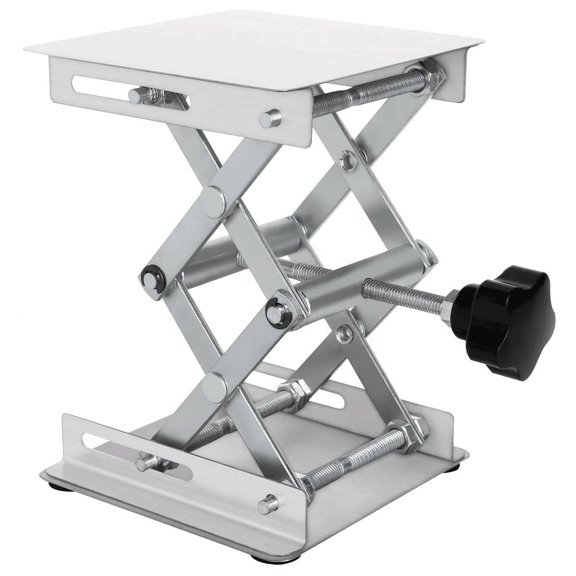 100x100mm Adjustable Lift Table Stainless Steel 45-160mm Range