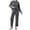 Dark Gray & Black, variant on Womens Pajama Sets, Striped Fuzzy Fleece 2 Piece Matching Sleepwear, Crew Neck Pullover Top & Drawstring Pants, Cozy Lounge Sets for Women Winter Loungewear, S‑XXL