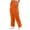 Orange, variant on CQONEPT Womens Cargo Pants Fleece Drawstring Wide Leg Sweatpants Elastic Waist Hiking Workout Trousers with Pockets Black S