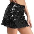 thumbnail image 2 of Yartina Womens Sparkle Sequin Mini Skirt Sexy Bodycon Mini Skirt Clubwear Black S, 2 of 7