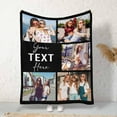thumbnail image 3 of Custom Photo Collage Blanket for Family, Customized Bed Blanket with 10 Pictures & Text for Best Friends Kids Personalized Your Own Photos on Throw Blanket for Birthday Memorial Gifts, 3 of 6