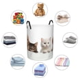 thumbnail image 4 of Balery Cute Kittens And Puppy Cesta de ropa redonda con asas, impermeable, independiente, para ropa, juguetes, dormitorio y familia-Small, 4 of 6