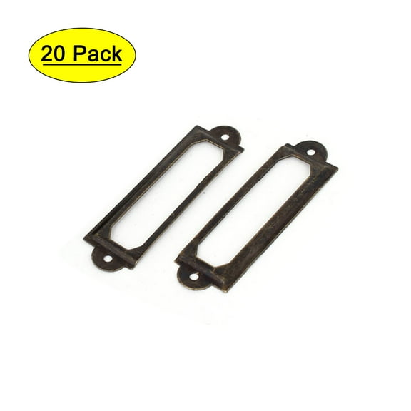 Unique Bargains Office Library 60x17mm File Drawer Tag Frame Label Holder Bronze Tone 20Pcs