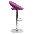 thumbnail image 5 of Contemporary Purple Vinyl Rounded Orbit-Style Back Adjustable Height Barstool with Chrome Base, 5 of 5