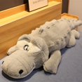 thumbnail image 2 of Gran tamaño de mintiendo sección almohada de felpa alfombra de cocodrilo suave Animal relleno juguete muñecas de felpa de dibujos animados de los niños regalo, 2 of 4